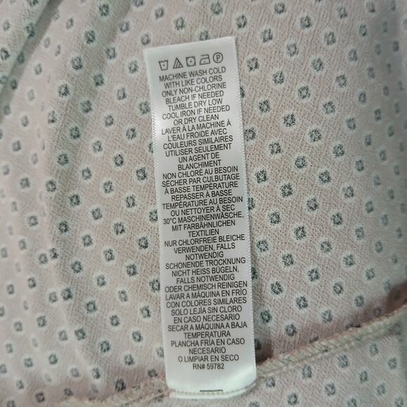 Adrianna Papell 3X Taupe small dot print 3/4 sleeve a line top small v neck - Picture 7 of 7